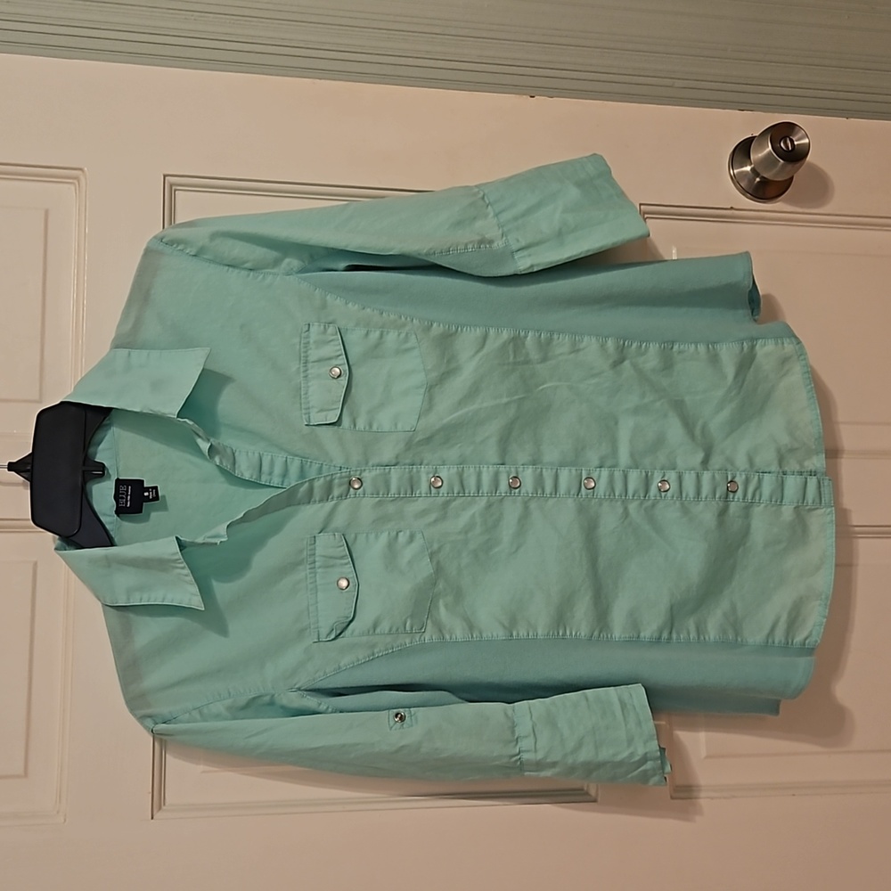 BLUE Saks Fifth Avenue Women's 3/4 Sleeve Button Down Shirt, Size S